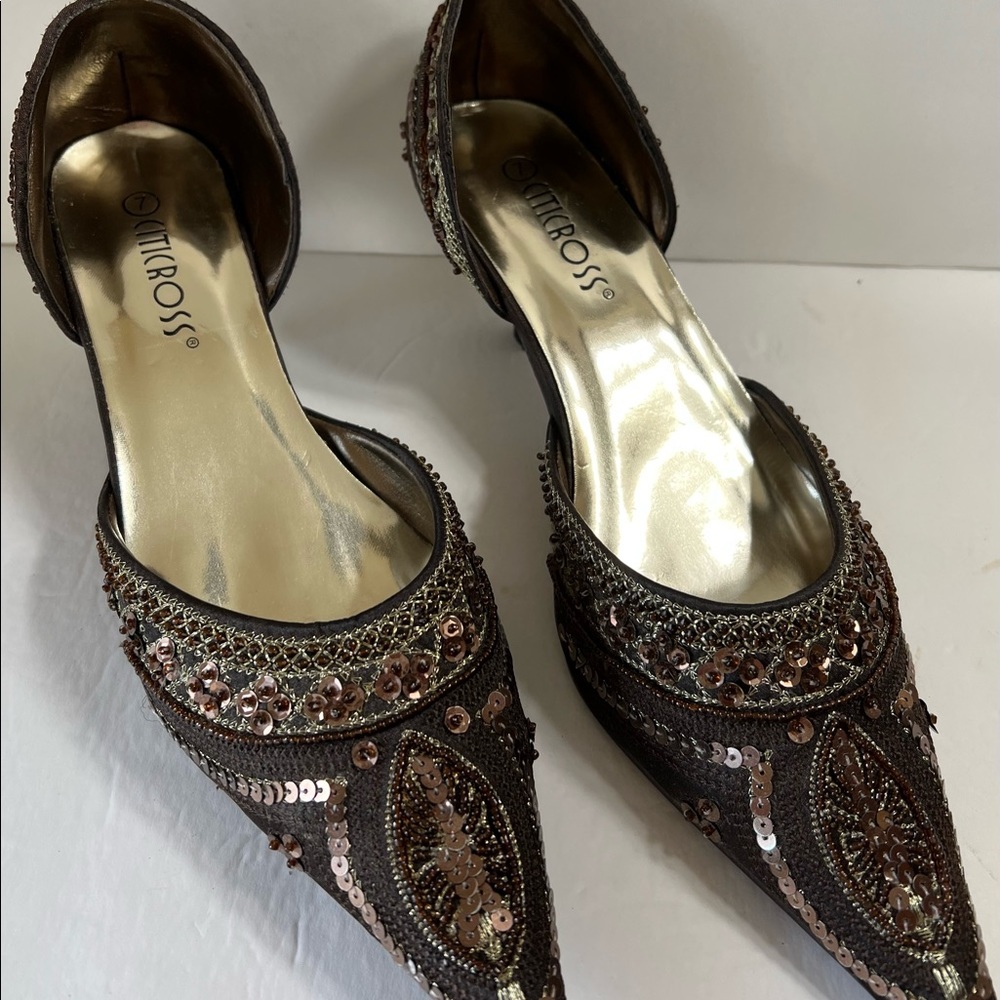 NEW Citicross Shoes, Brown Sequence Pumps, 7